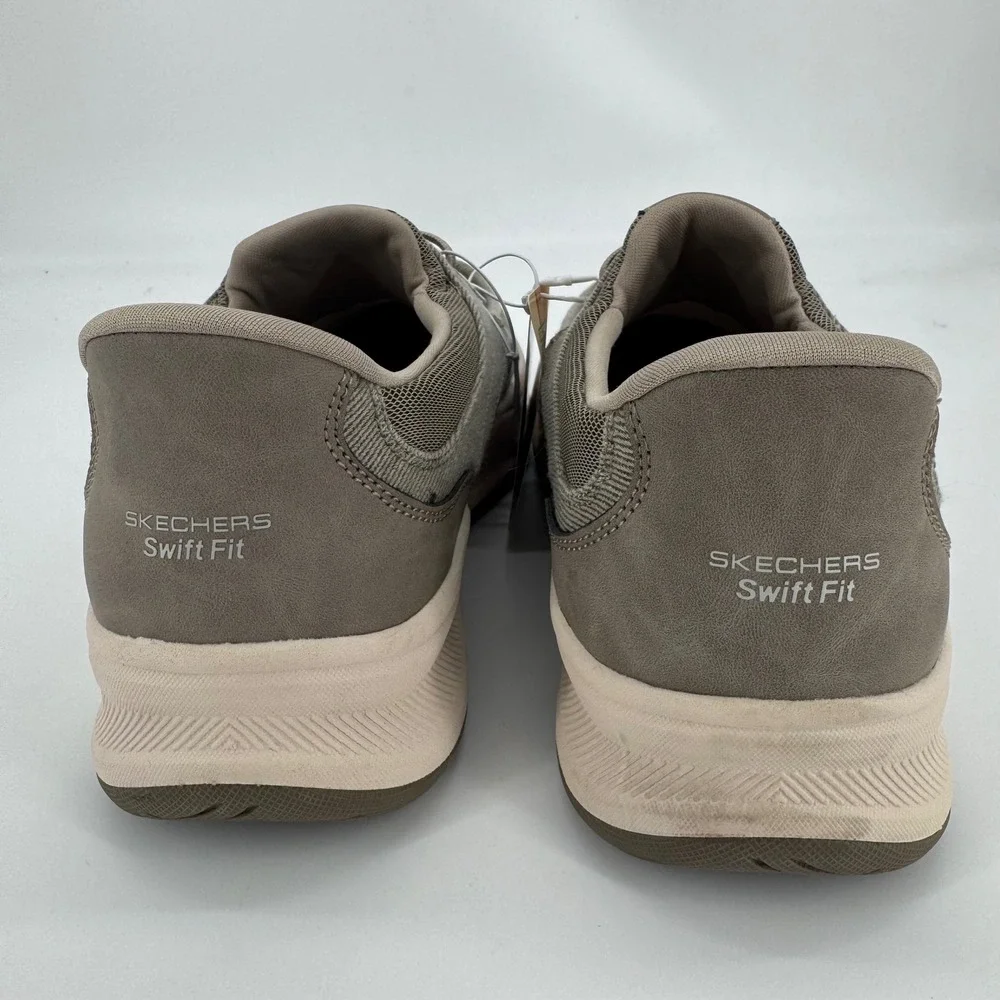 Skechers Mens Hands Free Slip-ins Swift Fit Taupe Sneaker 66747S TPE 10.5